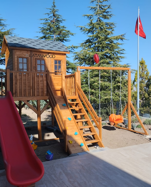 Cuddle Ahşap Oyun Evi & Parkı