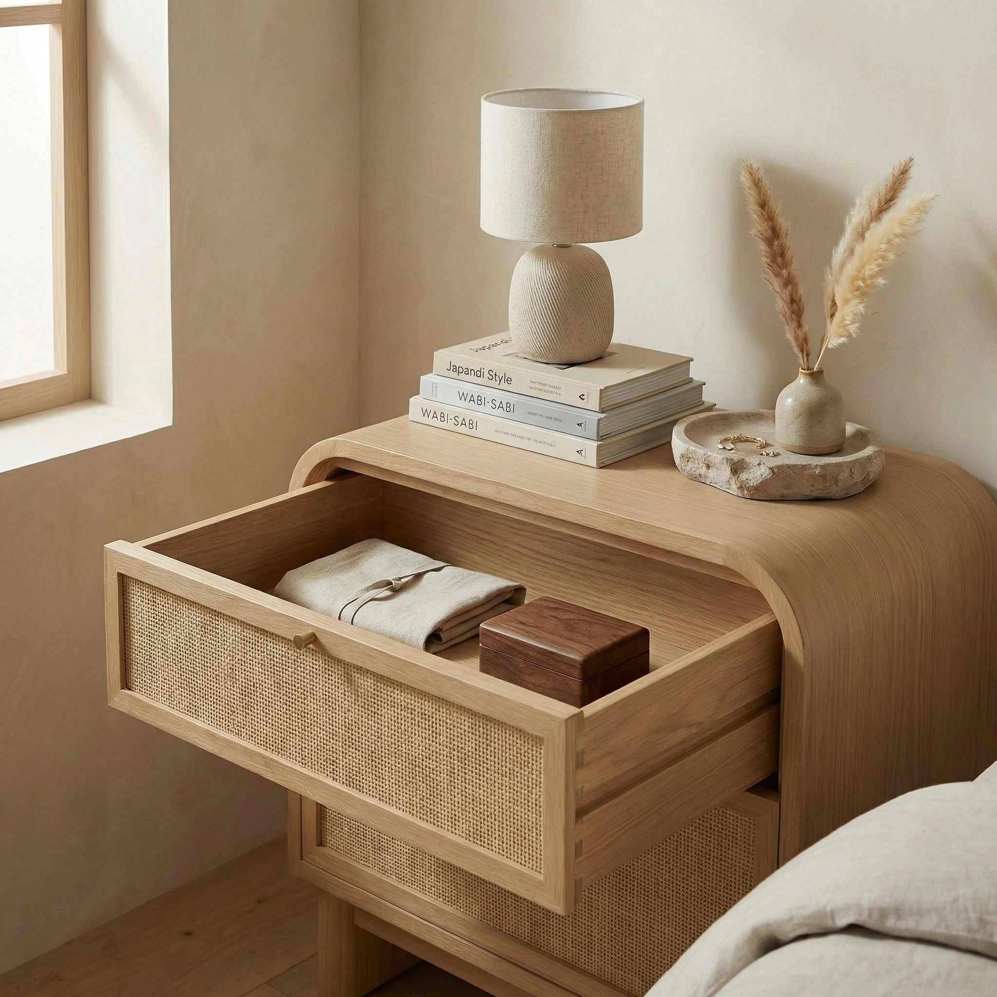 Airon Hazeranlı Wooden Nightstand