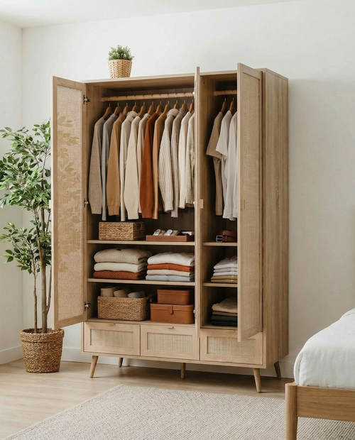 Bella Ahşap Hazeran Gardırop