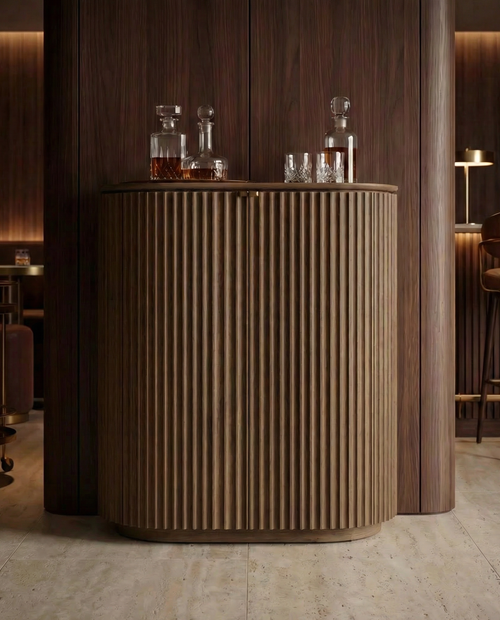 Barkonsole „Claire“ aus Eichenholz, Braun