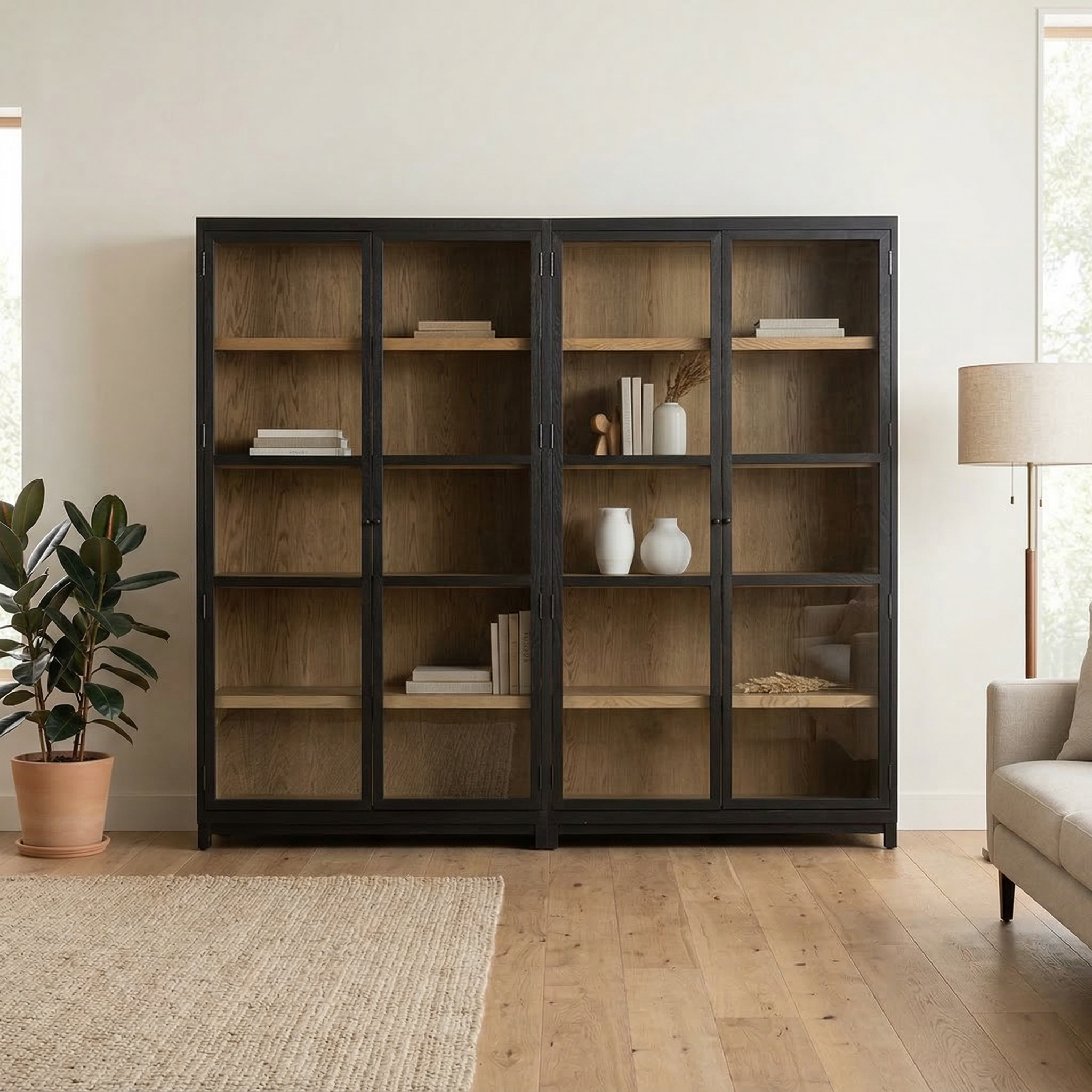 Curvas Buffet und Bücherregal aus Holz