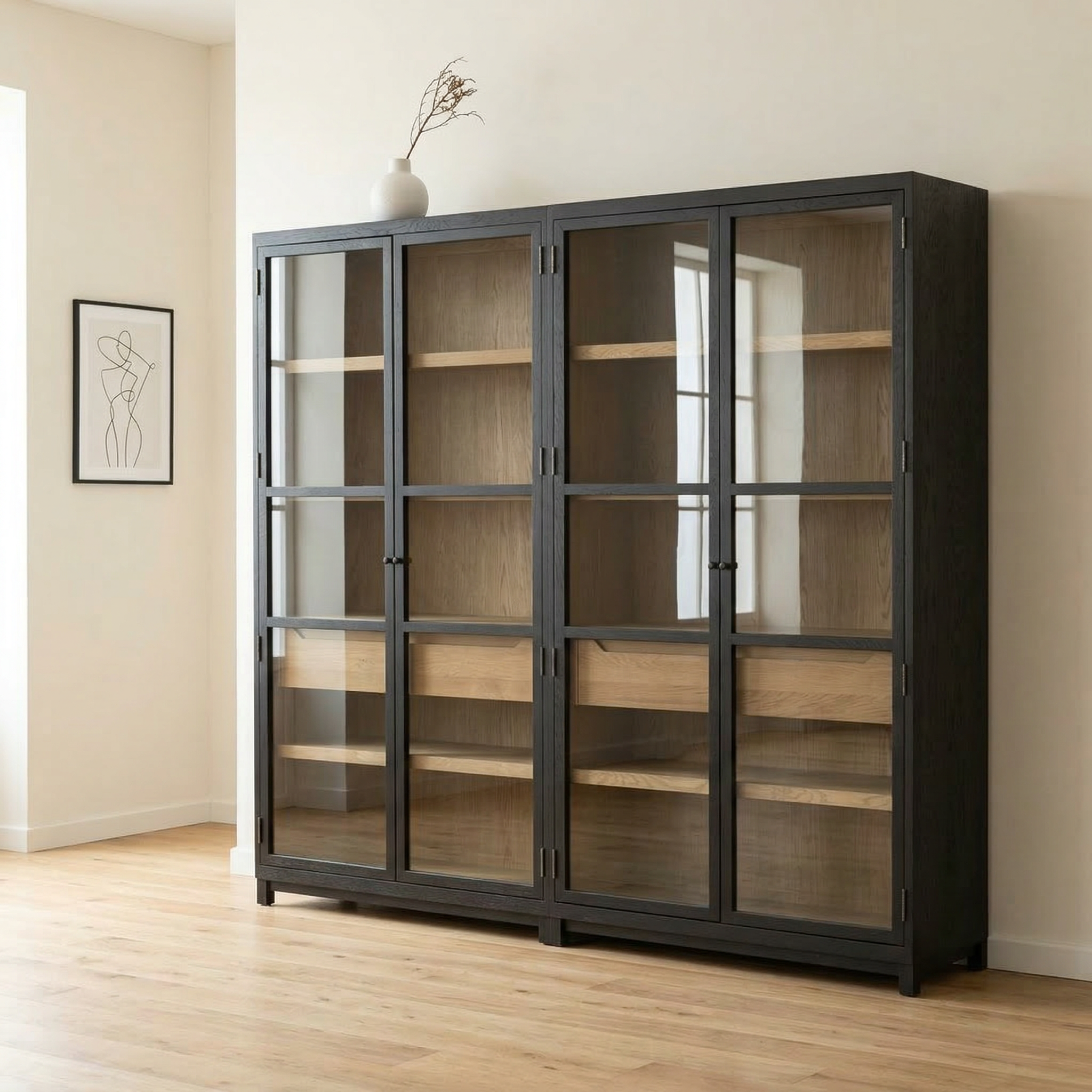 Curvas Buffet und Bücherregal aus Holz