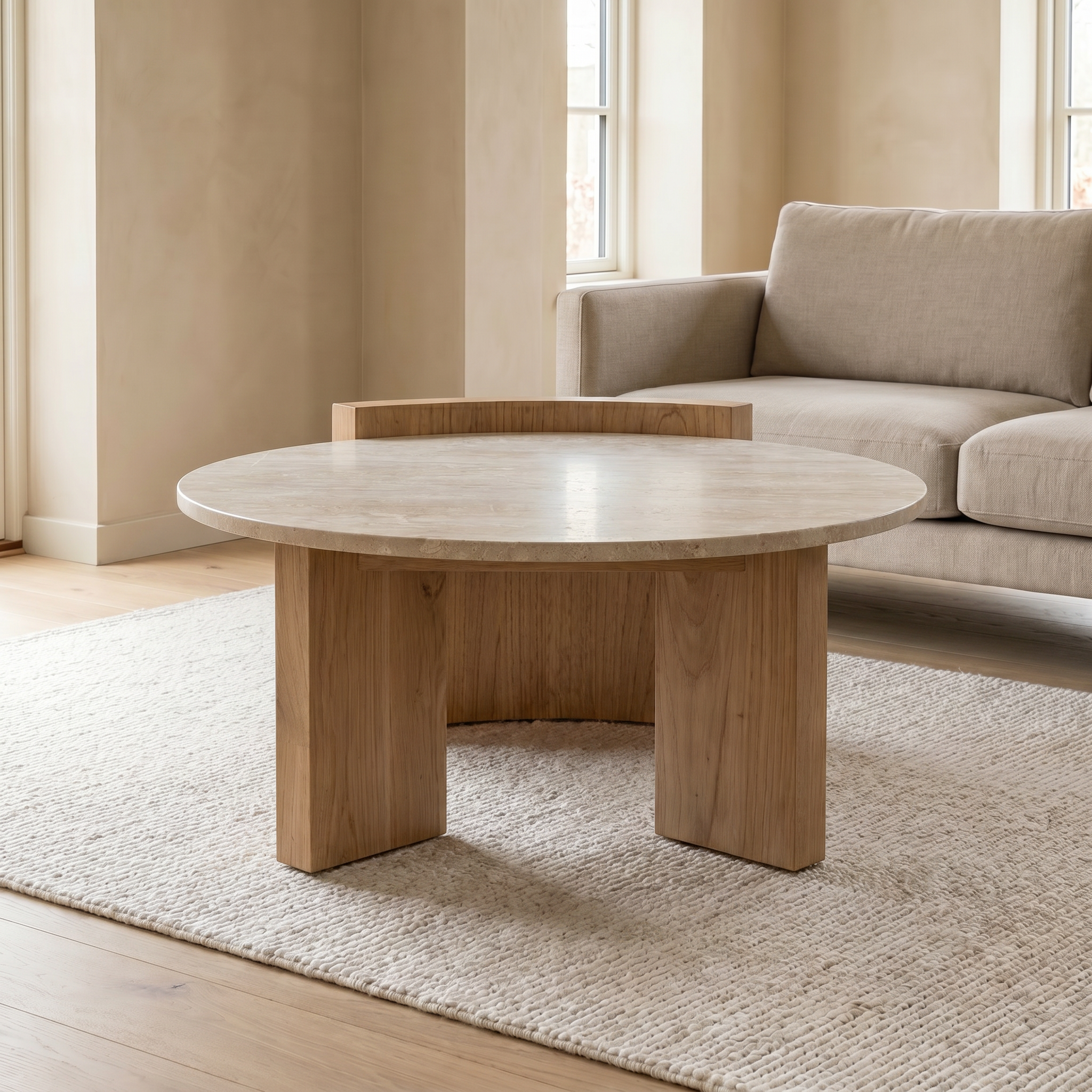 Couchtisch Mellix aus Granit, Marmor und Holz