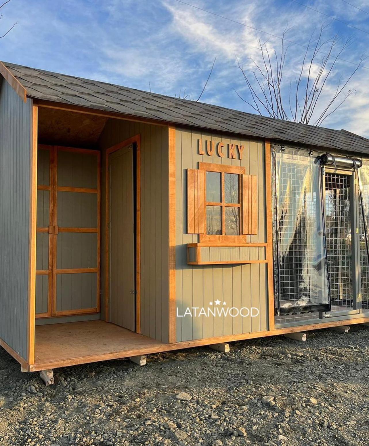 Lucky Wooden Dog House