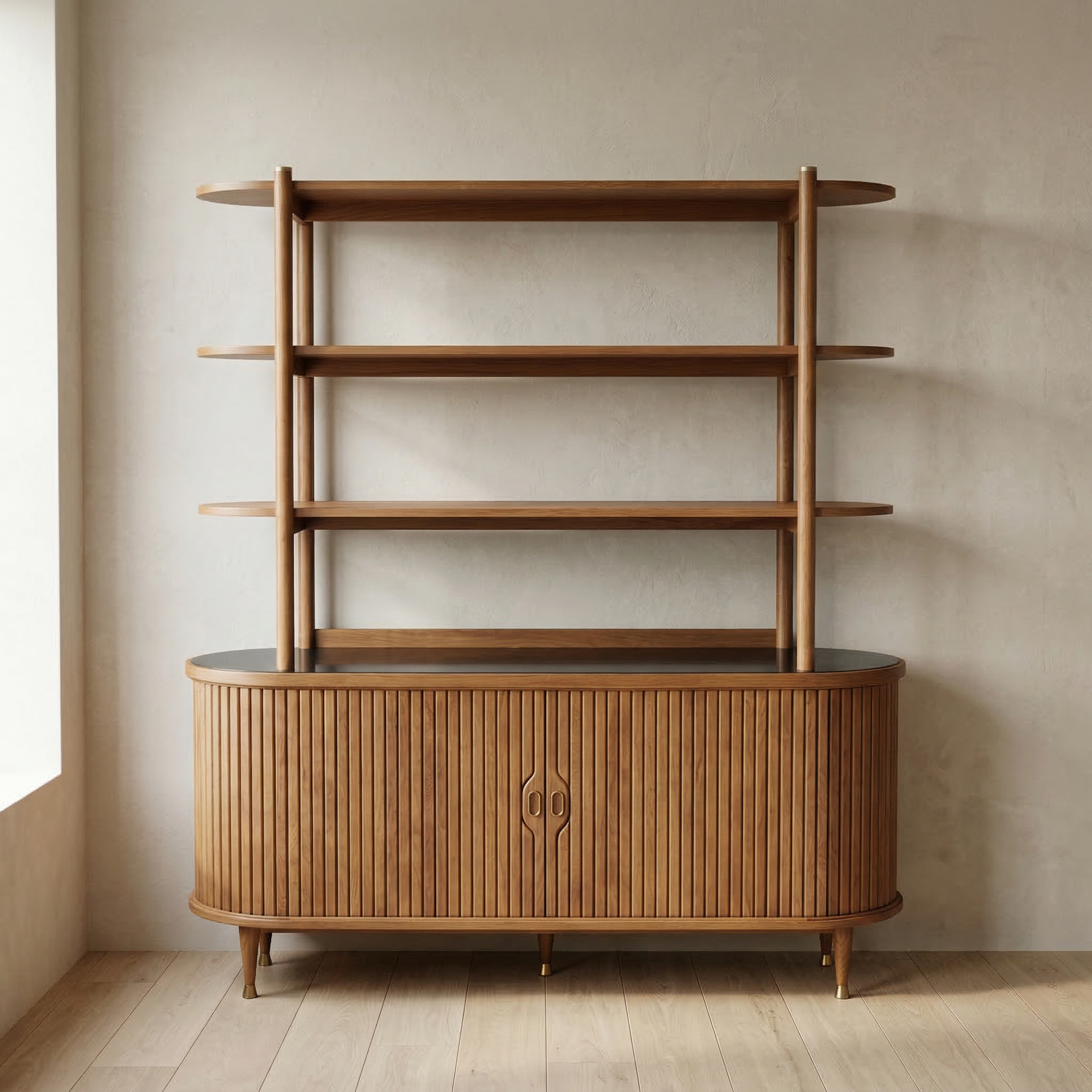 Lawrence Buffet und Bücherregal aus Holz