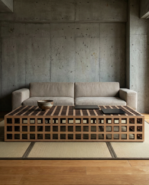 Pomp Ahşap Orta Sehpa