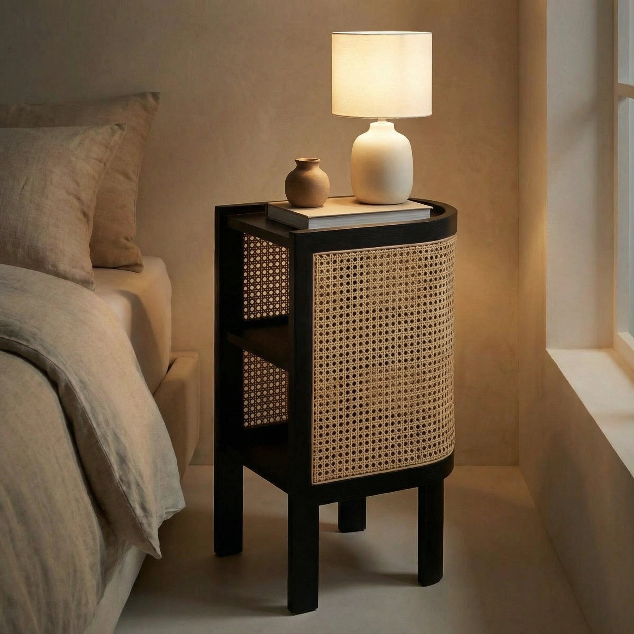 Purpo Hazeranlı Wooden Nightstand