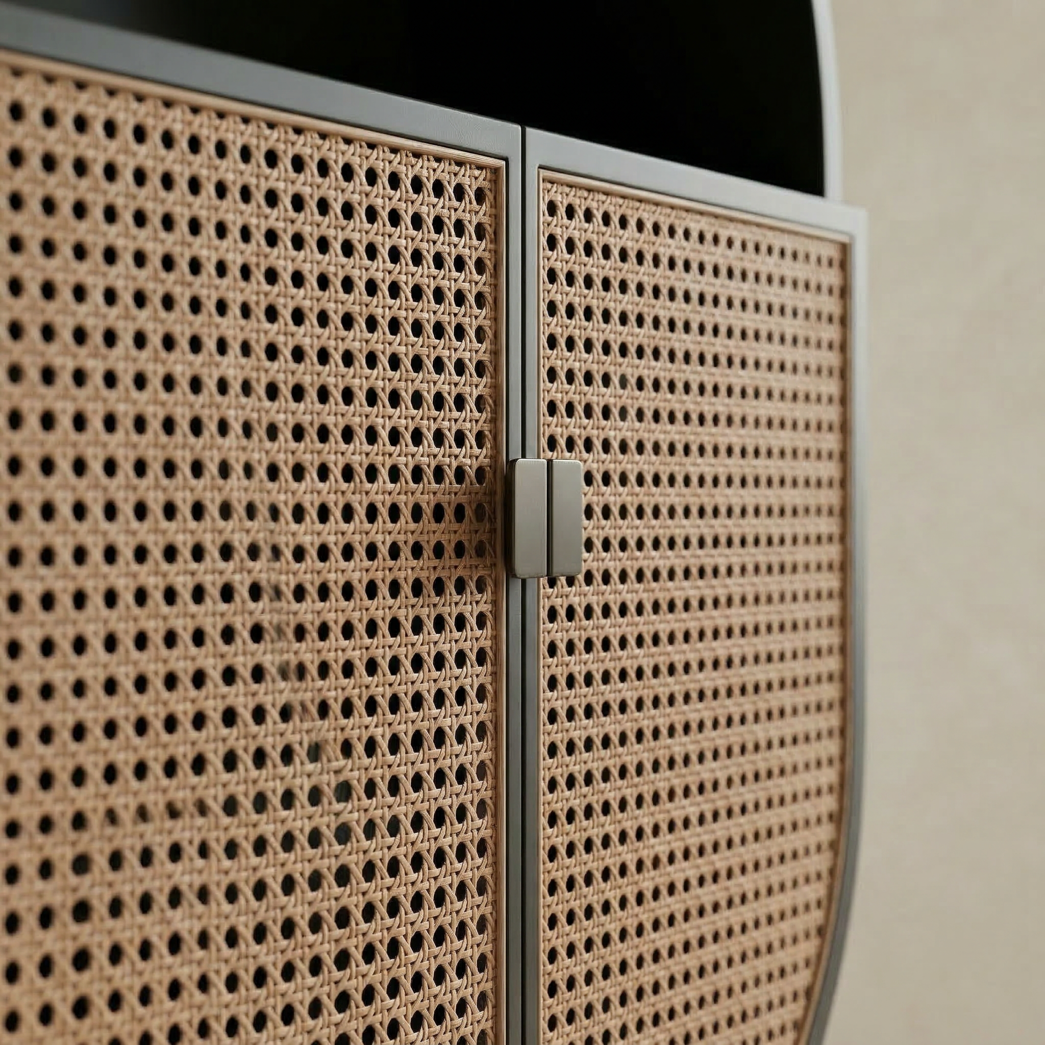 Retro Hazeran Oval Cabinet – Latanwood