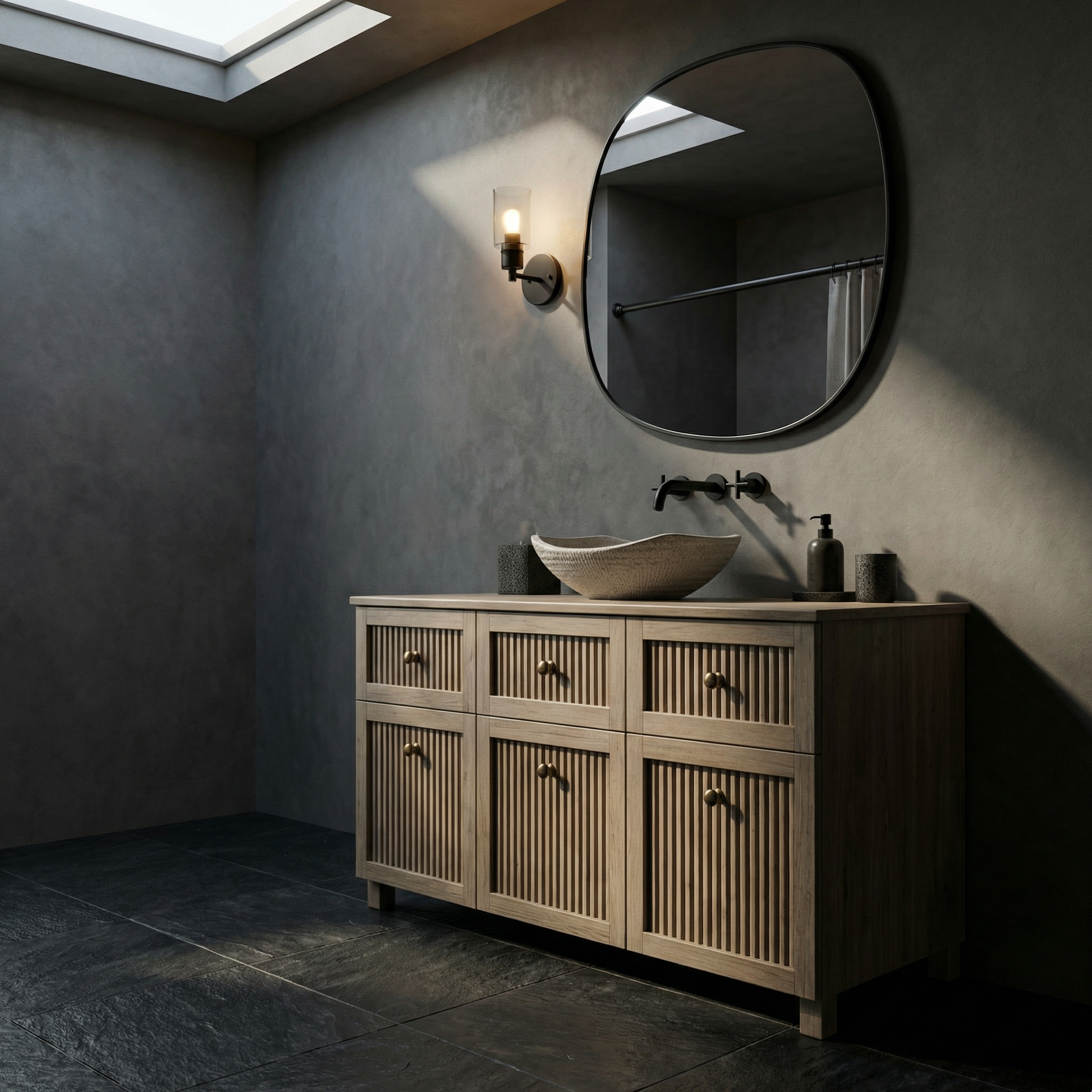 Badezimmerschrank Rona aus Massivholz