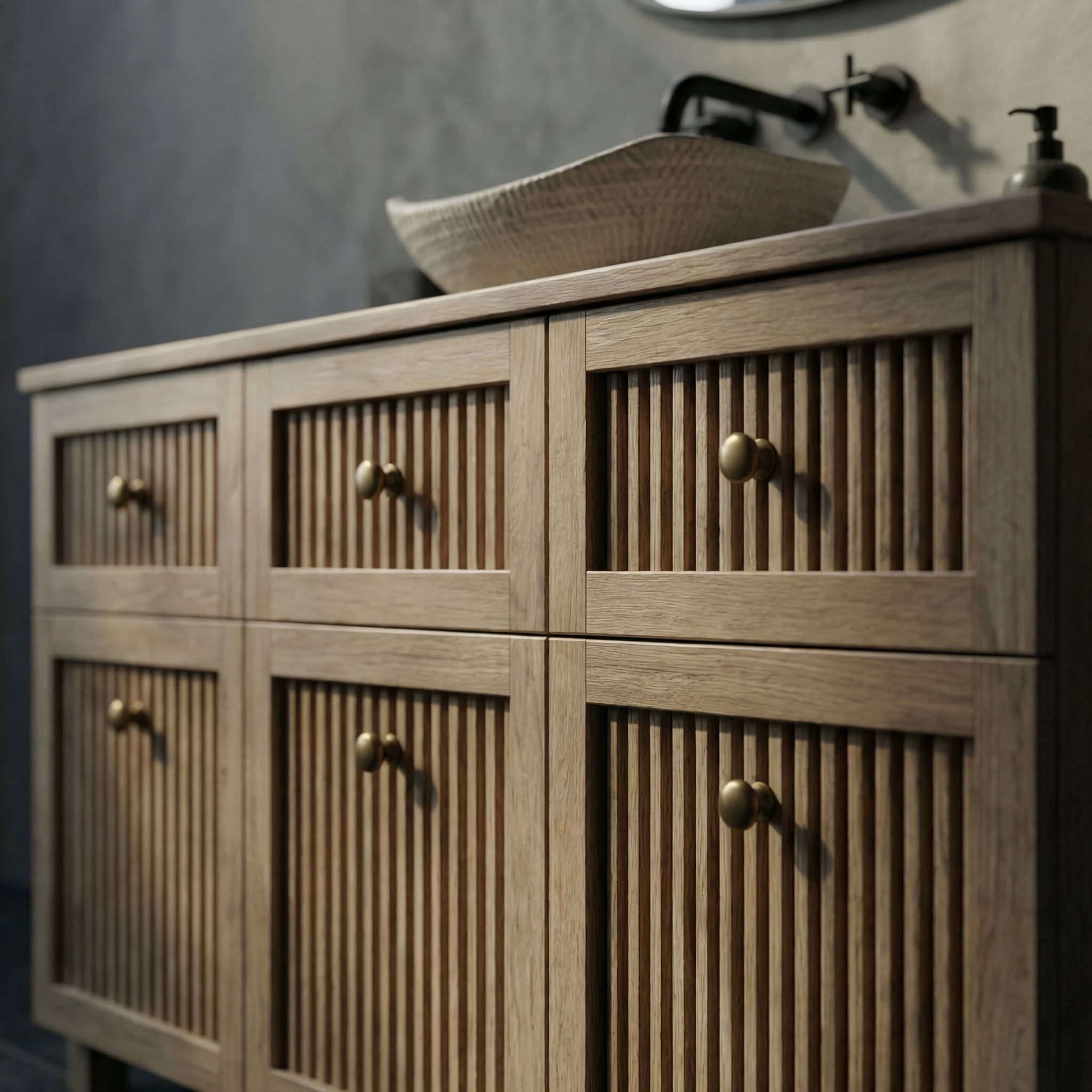 Badezimmerschrank Rona aus Massivholz