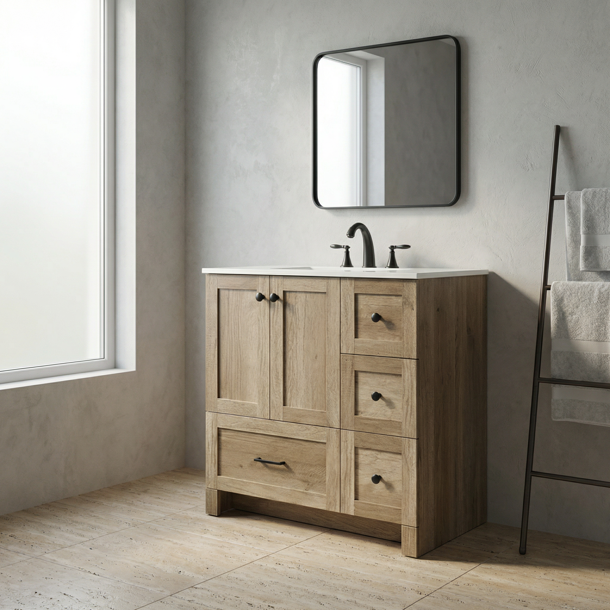 Thao Wooden Bathroom Cabinet