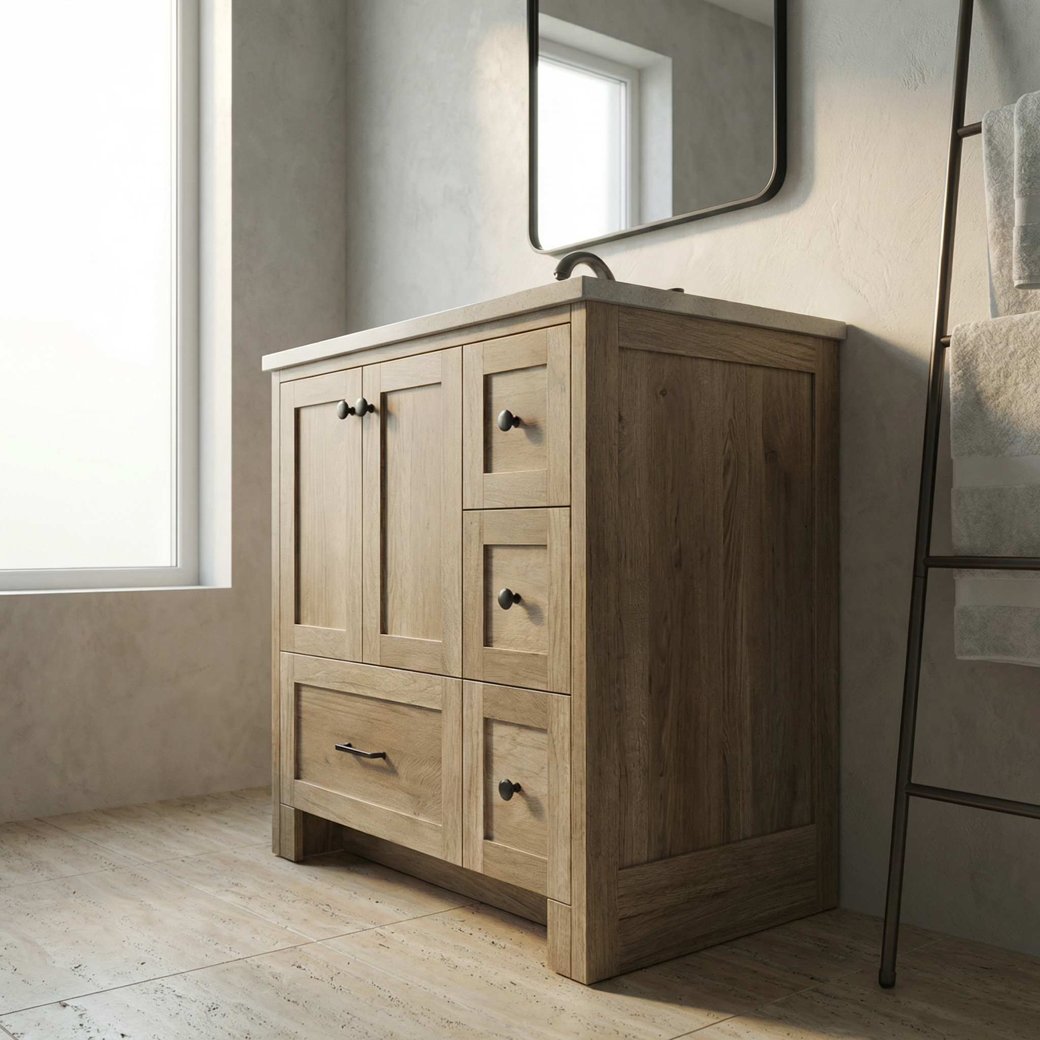 Thao Wooden Bathroom Cabinet