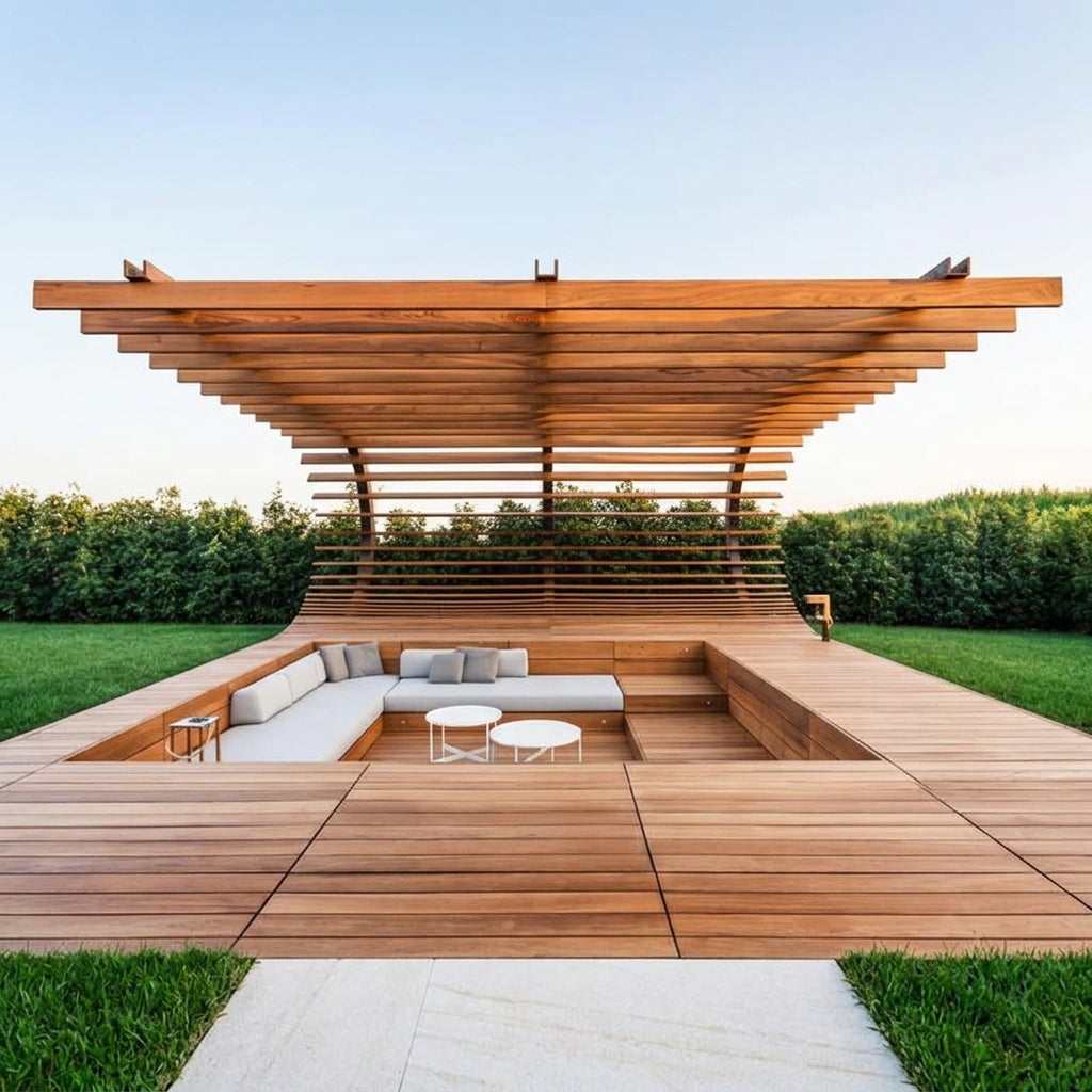Wavy Wooden Pergola 