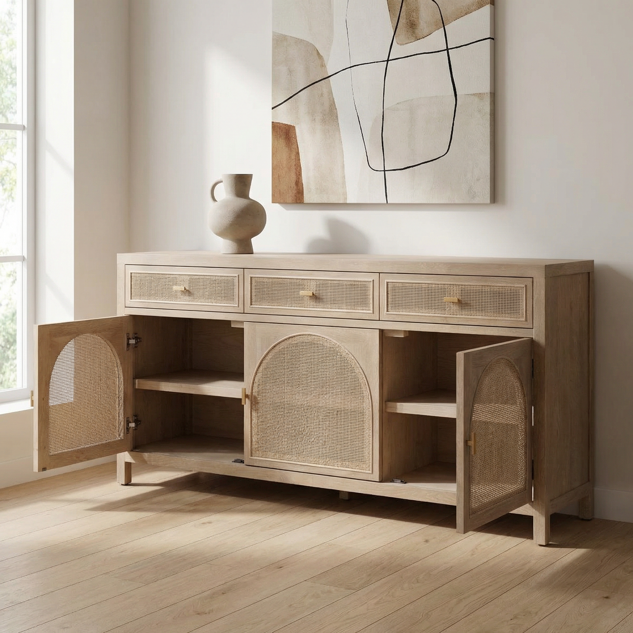 Atticus Hazeranli Wooden Console
