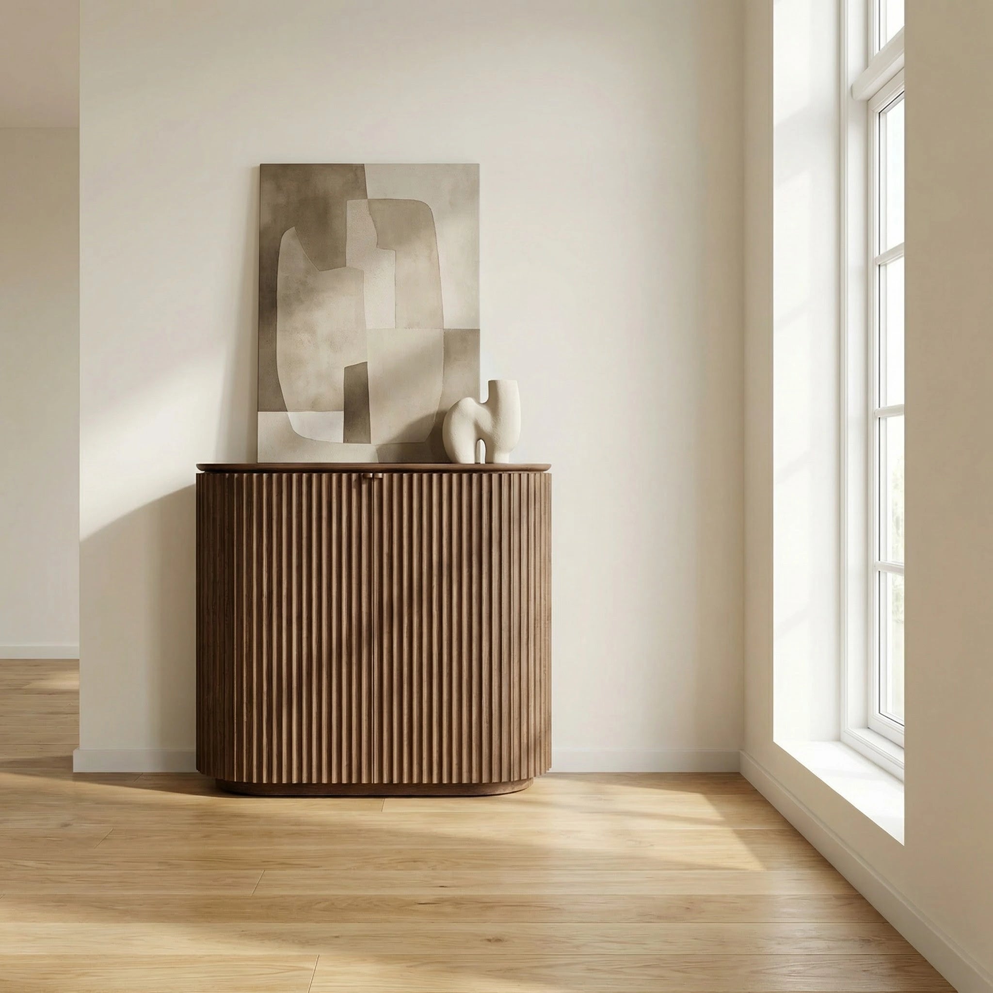 Barkonsole „Claire“ aus Eichenholz, Braun