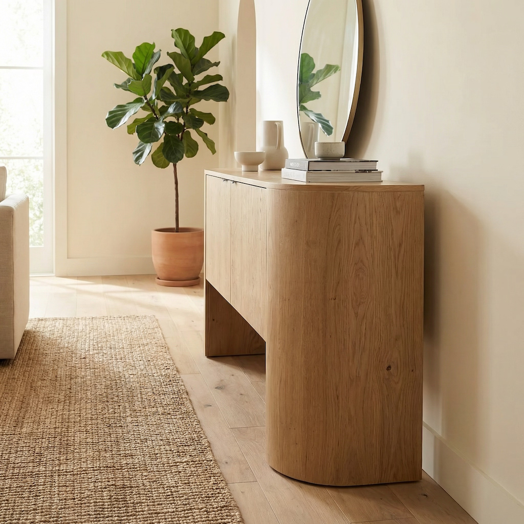 Cocktail-Konsole aus Holz