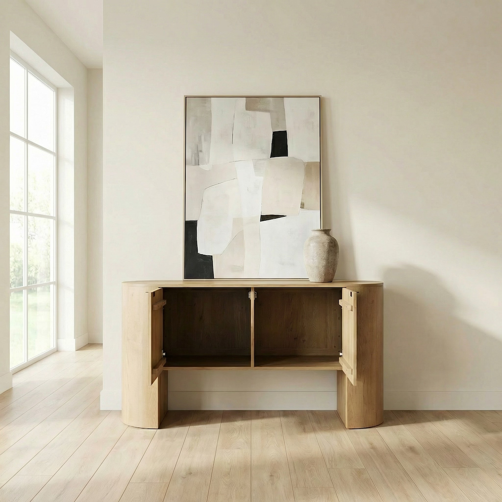 Cocktail-Konsole aus Holz