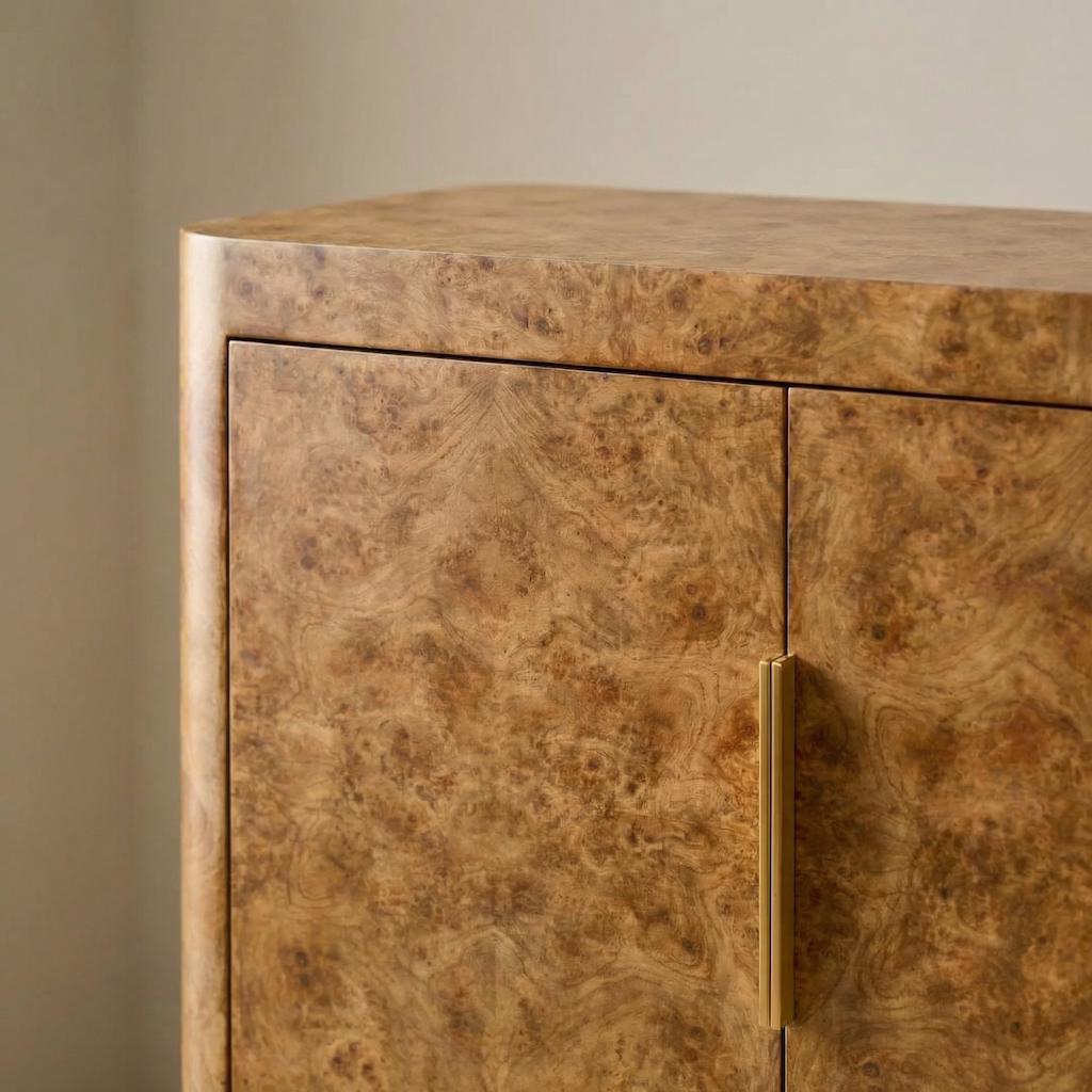 Dante burl wooden TV console with 4 doors