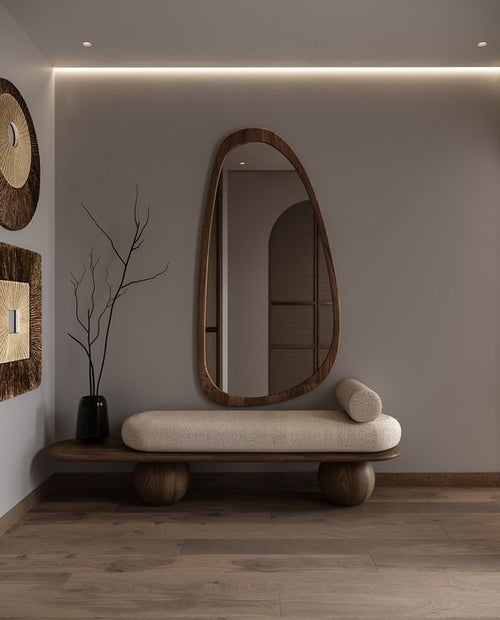 Bella wooden bench &amp; mirror 