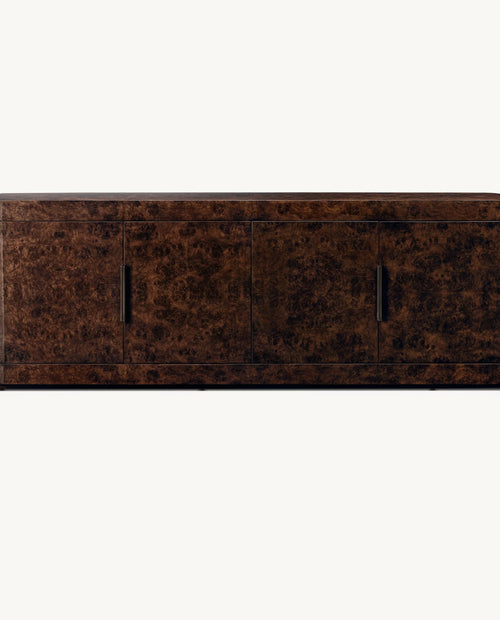 Dante burl wooden tv console dark