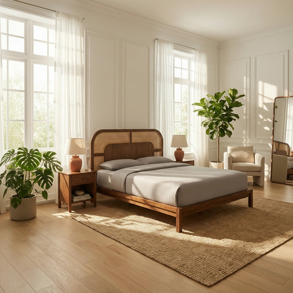 Merlin Hazeranlı Wooden Bedstead