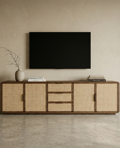 Tena Ahşap TV Konsolu Karamel Ceviz
