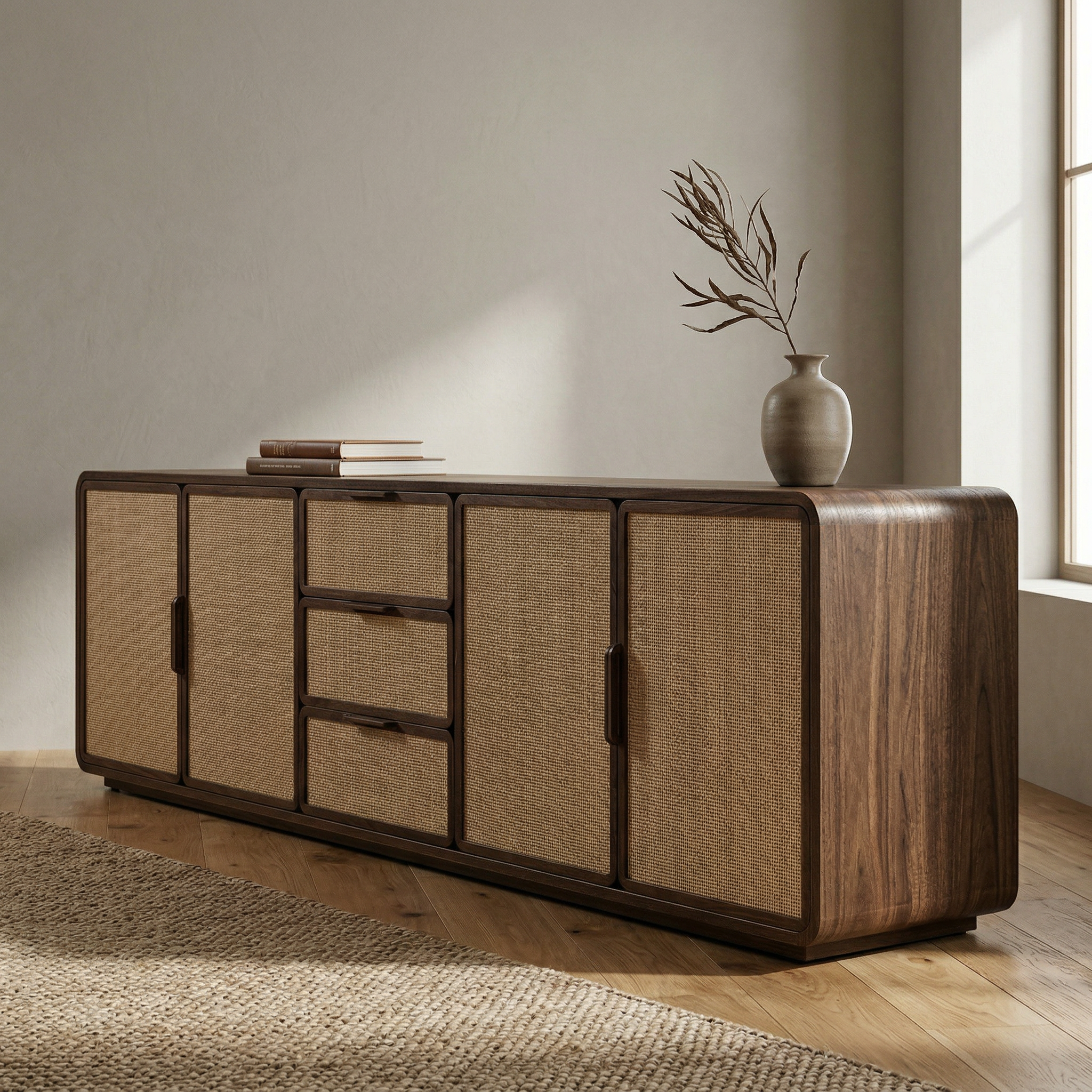 Tena Holz-TV-Konsole, dunkle Walnuss, groß